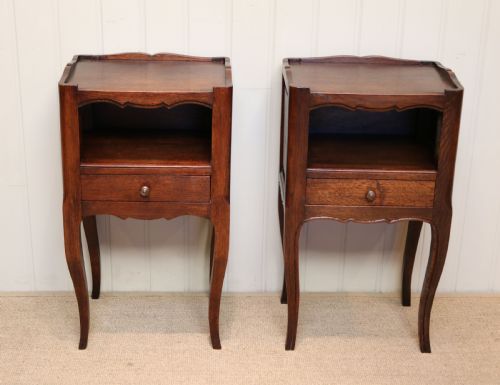 fig 1. Pair Of French Oak Bedside Cabinets