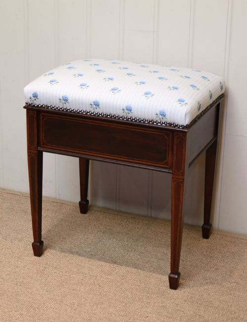fig 1. Edwardian Mahogany Piano Stool