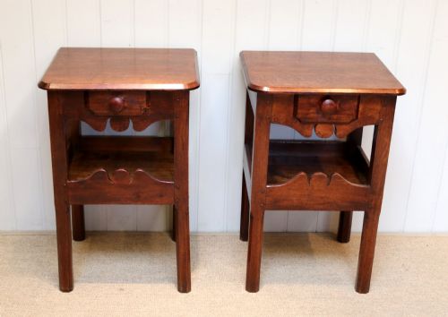 Substantial French Oak Bedside Cabinets