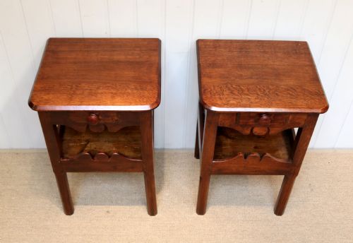 fig 1. Substantial French Oak Bedside Cabinets