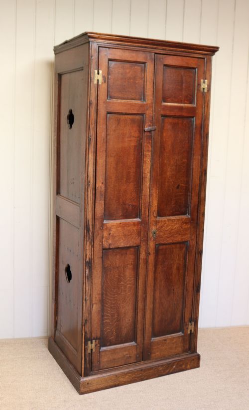 French Rustic Solid Oak Hall Cupboard