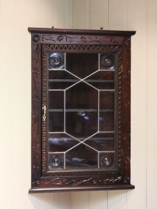 fig 1. Beech Corner Wall Cabinet