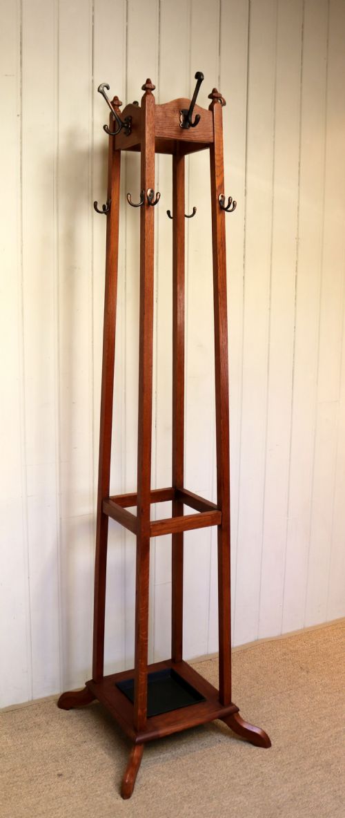 Oak Arts and Crafts Coat Stand