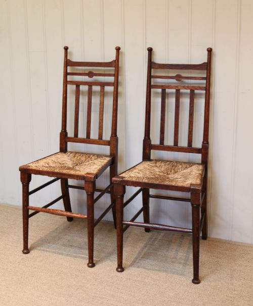 fig 1. Pair Of Oak Arts And Crafts Chairs