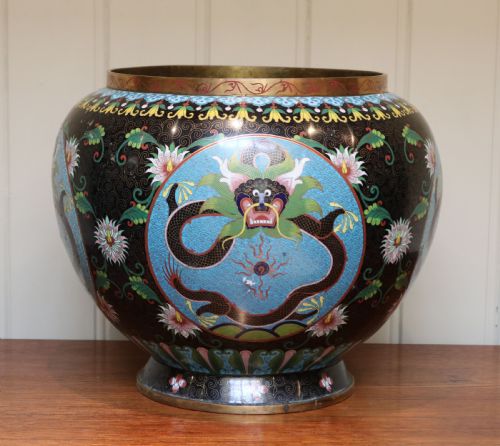 Late 19th Century Chinese Cloisonne Jardiniere