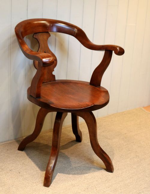 fig 1. Late Victorian Walnut Revolving Desk Chair