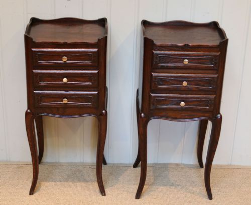 Pair of French Oak Bedside Cabinets