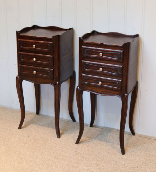 fig 1. Pair Of French Oak Bedside Cabinets