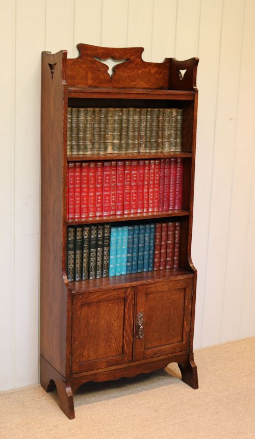 Oak Arts and Crafts Open Bookcase