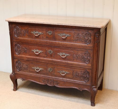 fig 1. French Oak Marble Top Chest
