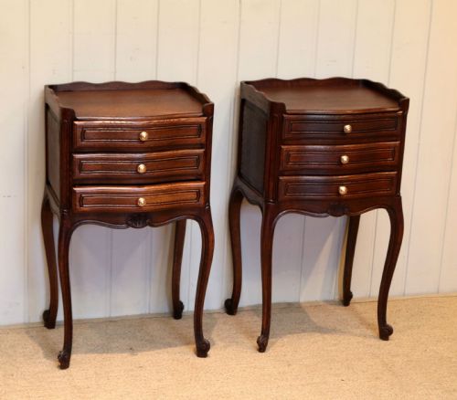 Pair of French Oak Bedside Cabinets