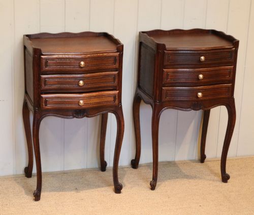fig 1. Pair Of French Oak Bedside Cabinets