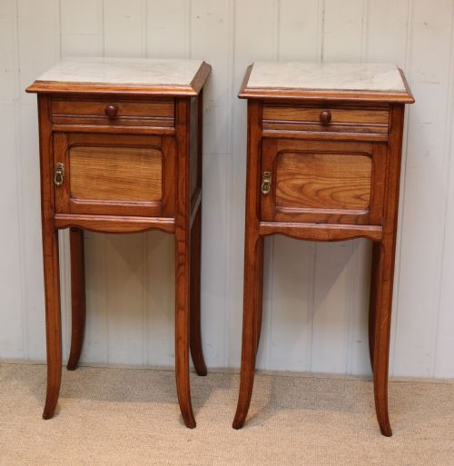 Pair of French Oak Bedside Cabinets