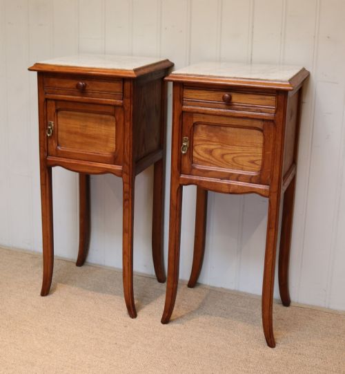 fig 1. Pair Of French Oak Bedside Cabinets