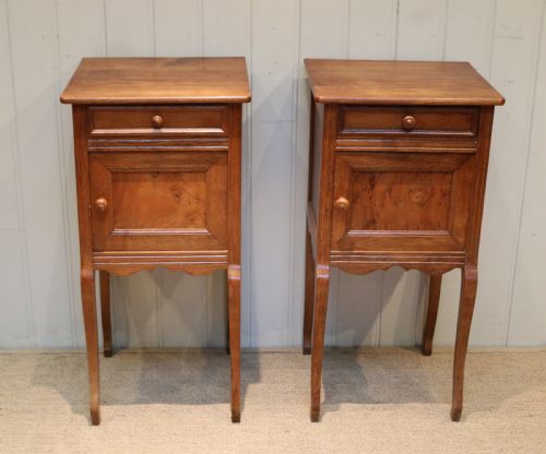 Pair of French Oak Bedside Cabinets