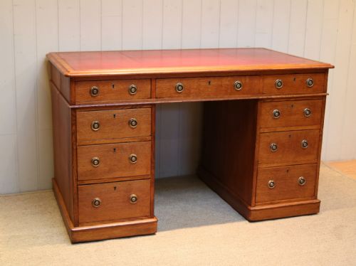 fig 1. Oak Pedestal Desk