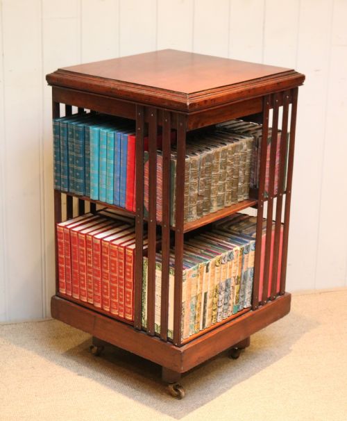 Walnut Revolving Bookcase