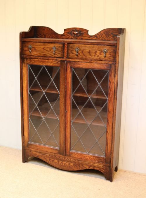 fig 1. Solid Oak Glazed Bookcase