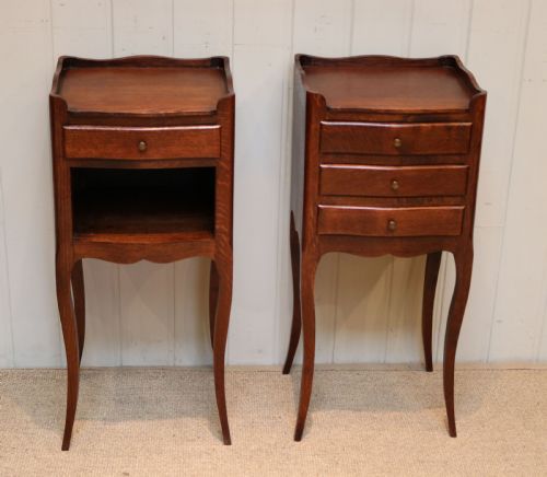 Pair of French Oak Bedside Tables