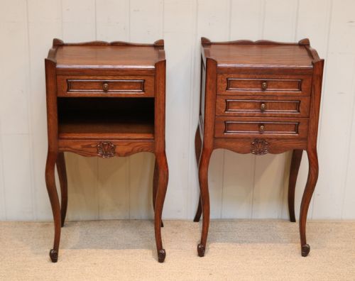Pair of French Oak Bedside Cabinets