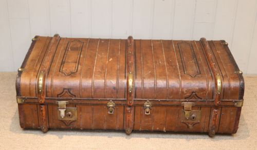 Late 19th Century Wooden Bound Trunk