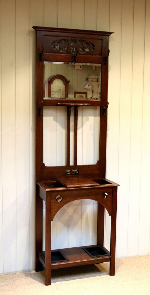 Oak Arts and Crafts Hall Stand