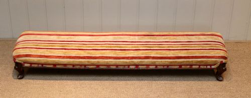 Long Walnut Victorian Foot Stool