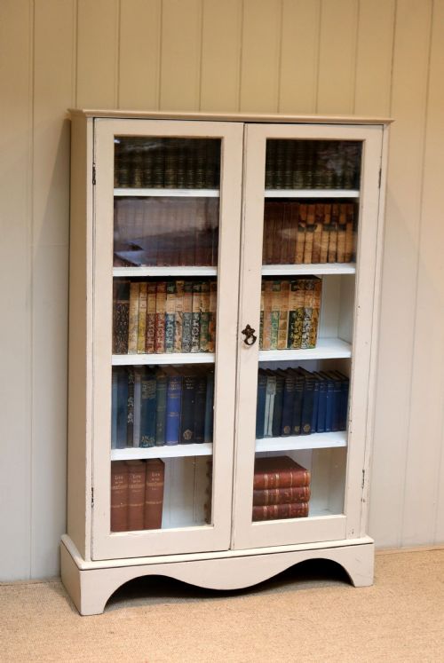 Painted Two Door Glazed Bookcase