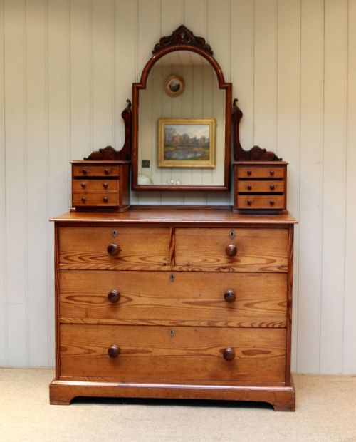 Pitch Pine Dressing Chest of Drawers