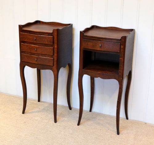 fig 1. Pair Of French Oak Bedside Cabinets