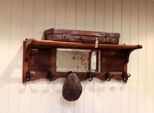 French Oak Mirrored Shelf
