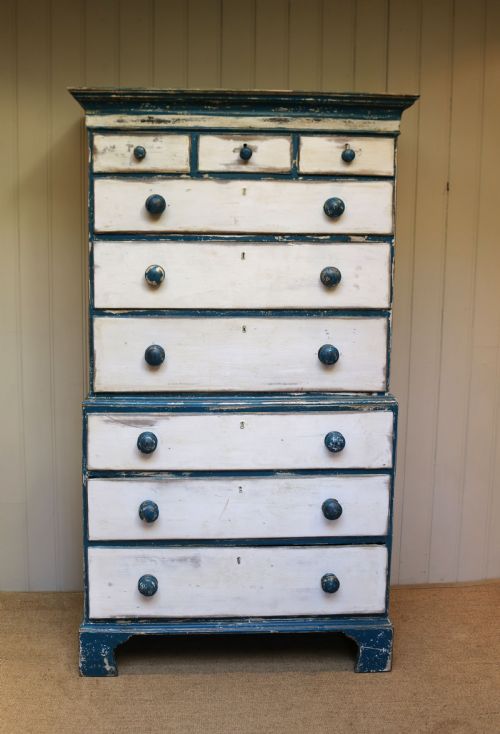 fig 1. Early 19th Century Painted Pine Chest On Chest