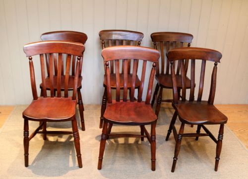Set of Six Matched Beech Kitchen Chairs
