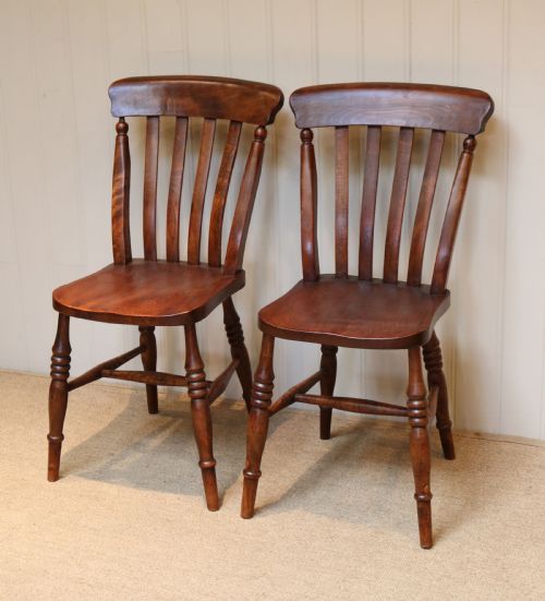 fig 1. Set Of Six Matched Beech Kitchen Chairs