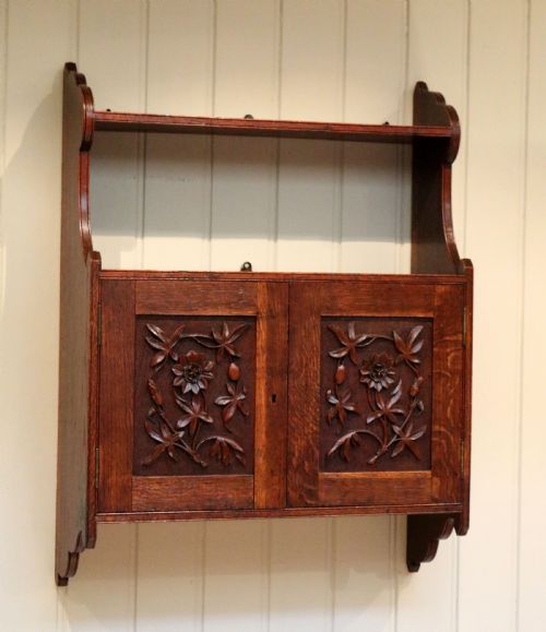 Late Victorian Oak Wall Cabinet