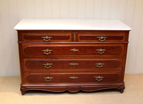 French Mahogany Marble Top Chest