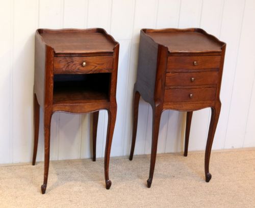 Pair of French Oak Bedside Cabinets