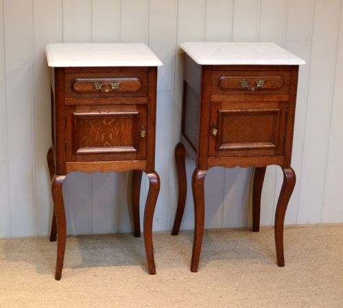 Pair of French Oak Bedside Cabinets