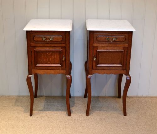 fig 1. Pair Of French Oak Bedside Cabinets