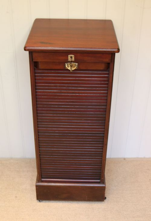 French Mahogany Tambour Front Filing Cabinet