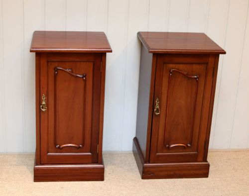 fig 1. Pair Of Edwardian Mahogany Bedside Cabinets
