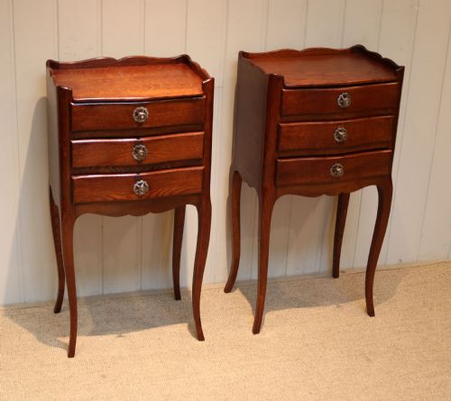 Pair of French Oak Bedside Cabinets