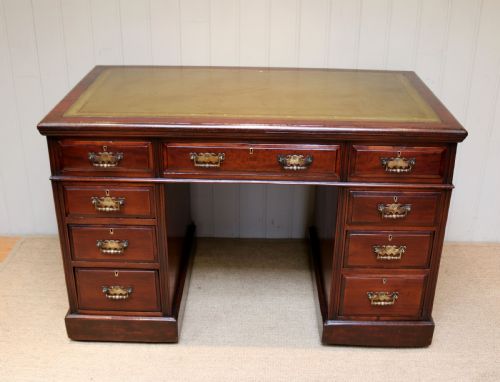 fig 1. Late 19th Century Mahogany Pedestal Desk