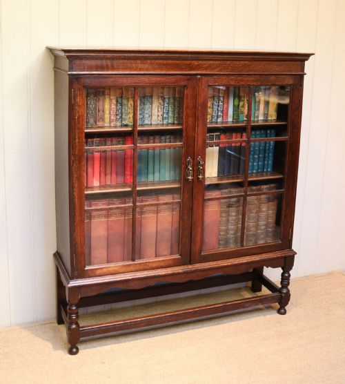 Oak Glazed Bookcase