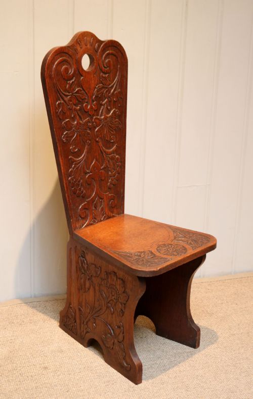 Carved Oak Low Chair