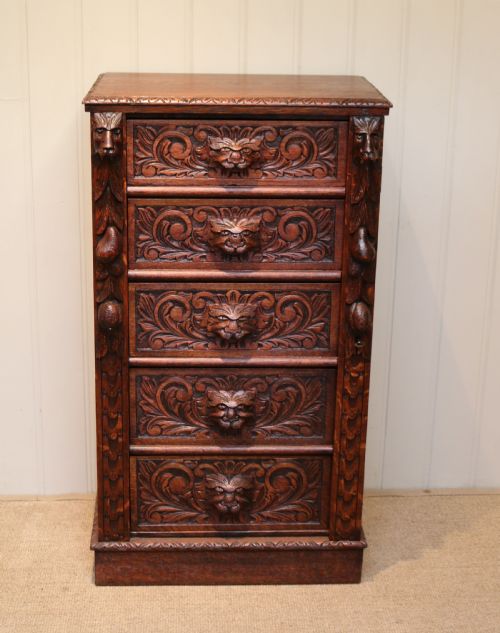 Oak Green Man Wellington Chest