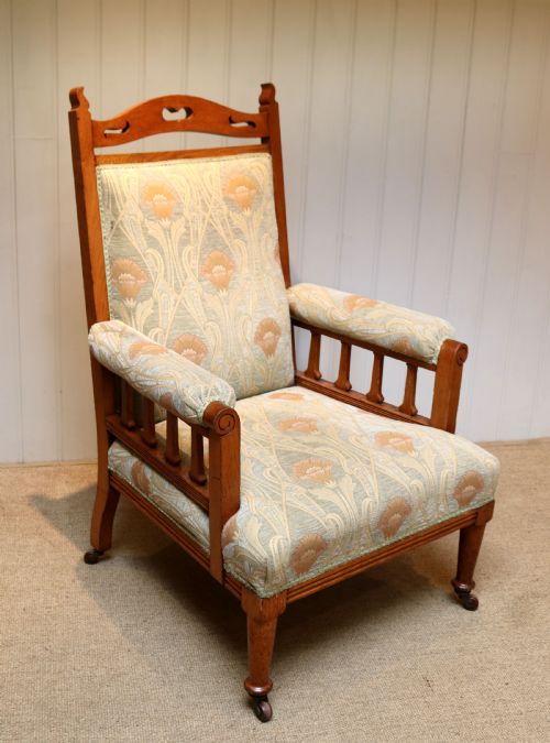 fig 1. Arts And Crafts Oak Armchair