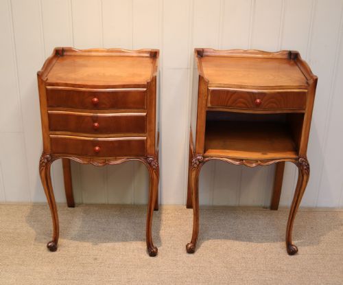 Pair of French Cherry Wood Bedside Cabinets