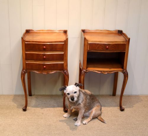fig 1. Pair Of French Cherry Wood Bedside Cabinets