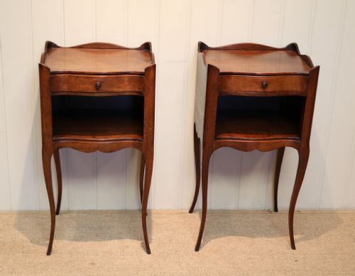 fig 1. Pair Of French Oak Bedside Cabinets